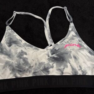 PINK Victoria's Secret Gray Tie-Dye Sports Bra